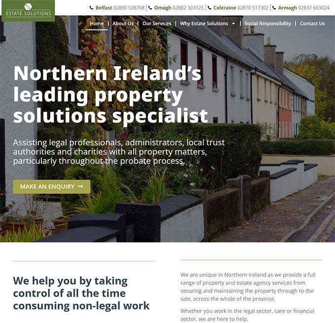 Homepage of Estate Solutions