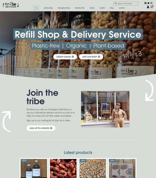 Tribe Zero-waste Homepage